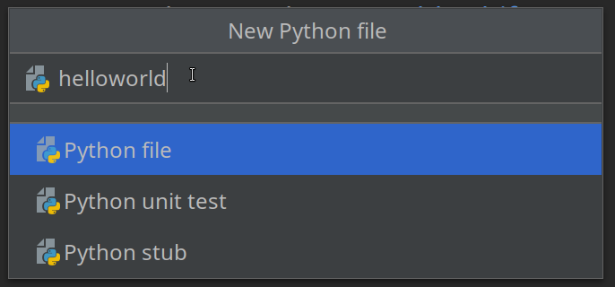 PyCharm - Name a New Python File